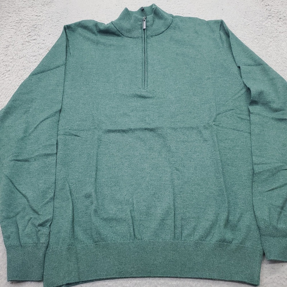 Greg Norman Golf 1/4 Sweater Mens Medium Green Performance Stretch G7F23XL3203